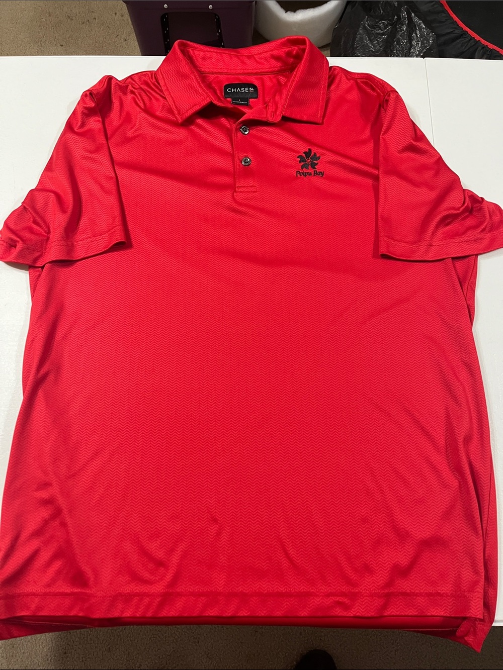 CHASE54 Men's Red Polo with Poipu Bay Embroidered Logo